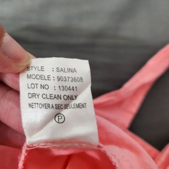 Theory Dress Button Down Pockets Linen Blend Summer Tank Dress Salmon Women's 0 - Picture 8 of 11